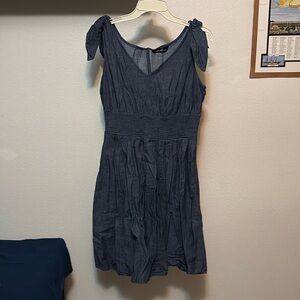EShakti women’s chambray dress Sz 12, NWOT sleeveless, shoulder ties, pockets 💙